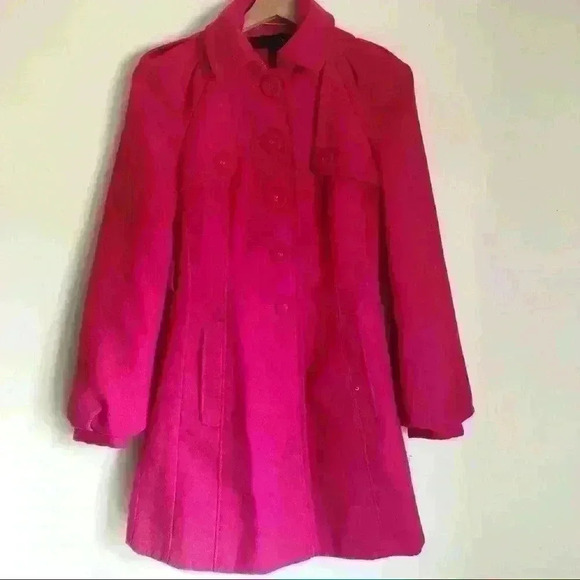 NEXT Pink Button Down Balloon Sleeve Jacket - Picture 1 of 8